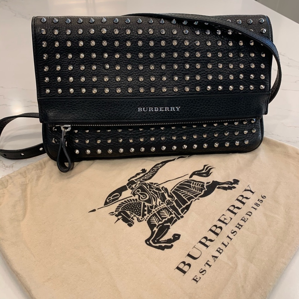 Burberry “Adeline” Studded Crossbody / Clutch Bag